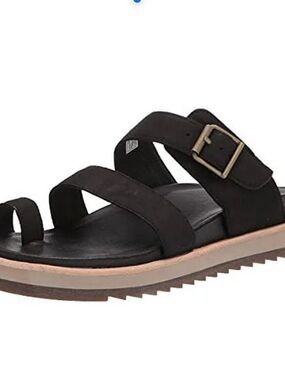 Merrell Black Strappy Buckle Leather Sandals